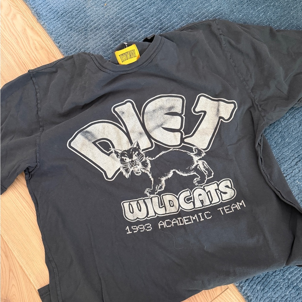 Diet starts Monday Wildcats Graphic Tee - Black with White Print